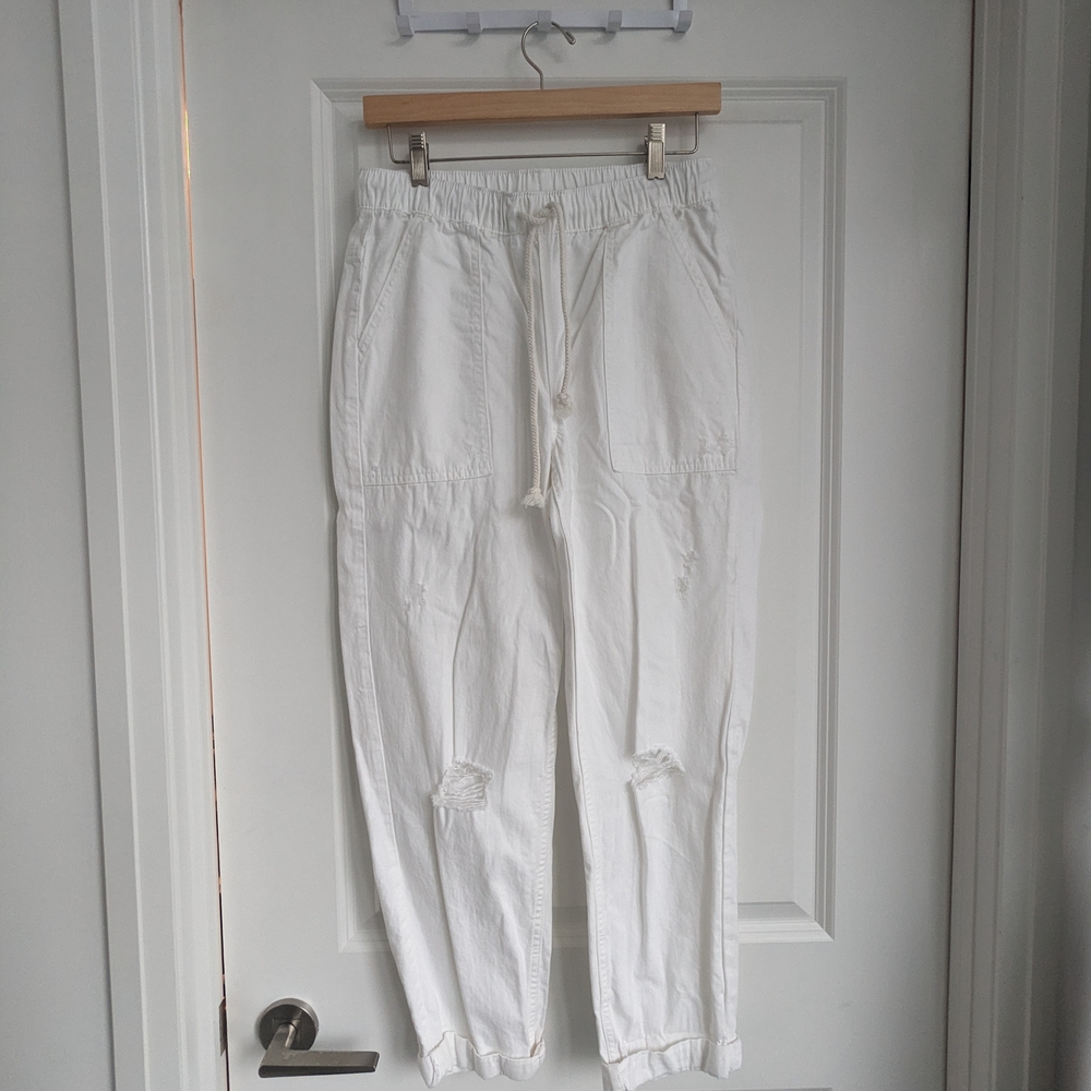 Aerie White Cotton Pants